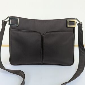 DKNY Y2K Satchel Nylon‎ Bag Brown Slim Structured Architectural